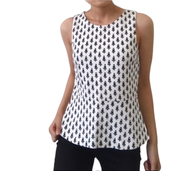 J. Crew Tops - 5/$25 J.Crew Cotton Pattern Peplum Tank Top